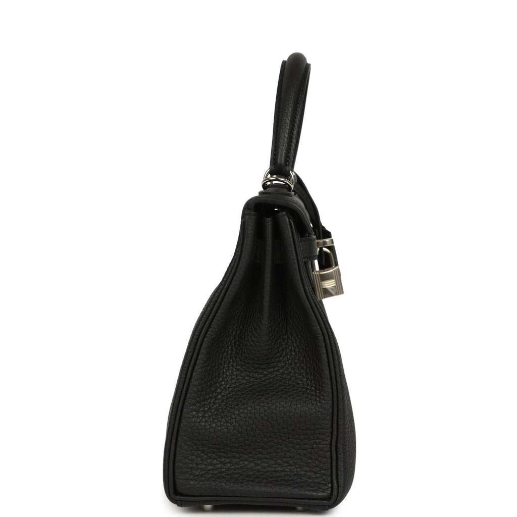 Kelly Retourne 25 Black Togo Palladium Hardware Bag