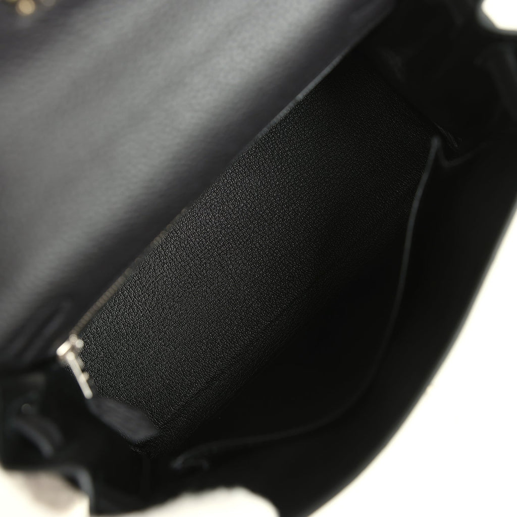 Kelly Retourne 25 Black Togo Palladium Hardware Bag