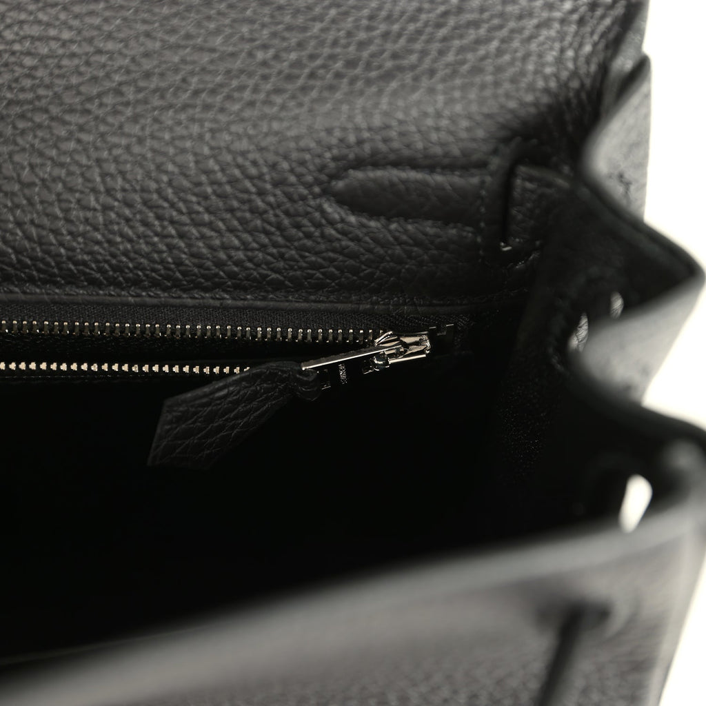 Kelly Retourne 25 Black Togo Palladium Hardware Bag