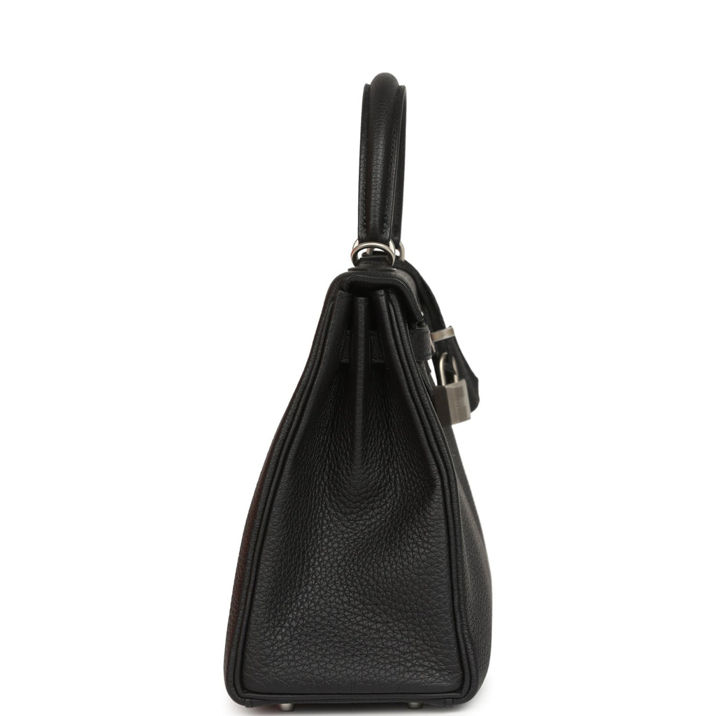 Kelly Retourne 25 Black Verso Togo Brushed Palladium Hardware Bag