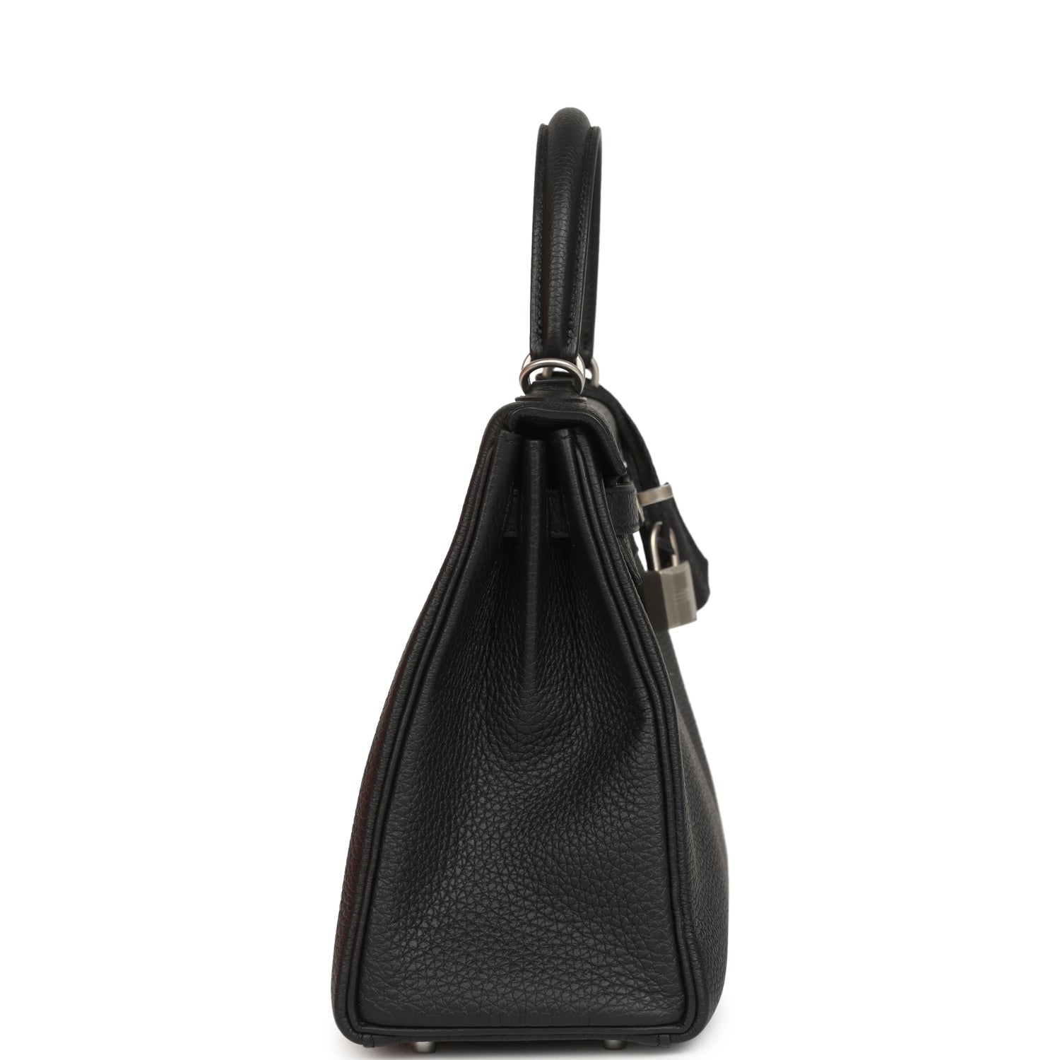 Kelly Retourne 25 Black Verso Togo Brushed Palladium Hardware Bag