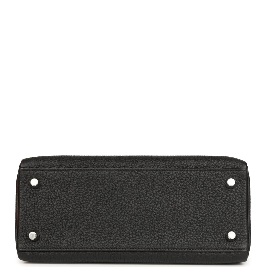 Kelly Retourne 25 Black Verso Togo Brushed Palladium Hardware Bag