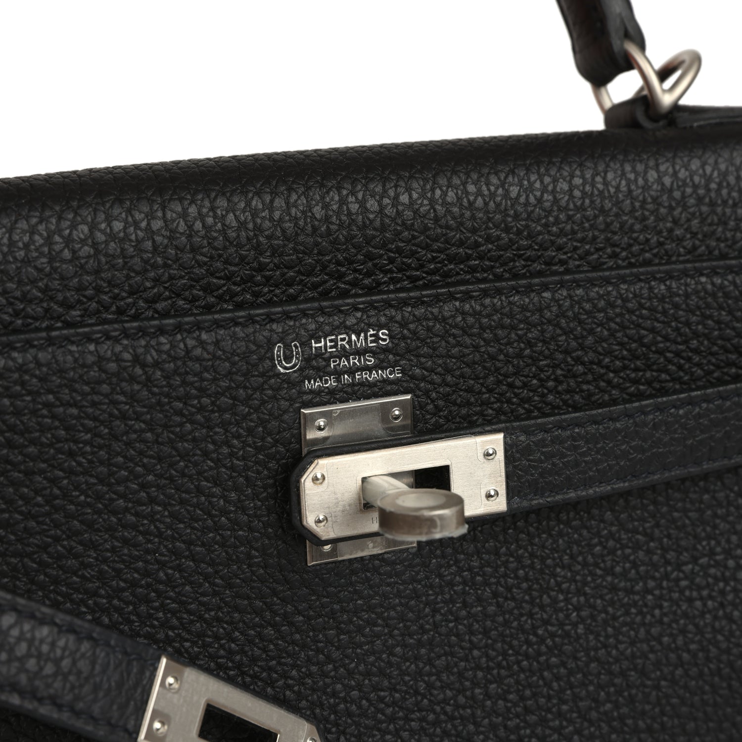 Kelly Retourne 25 Black Verso Togo Brushed Palladium Hardware Bag