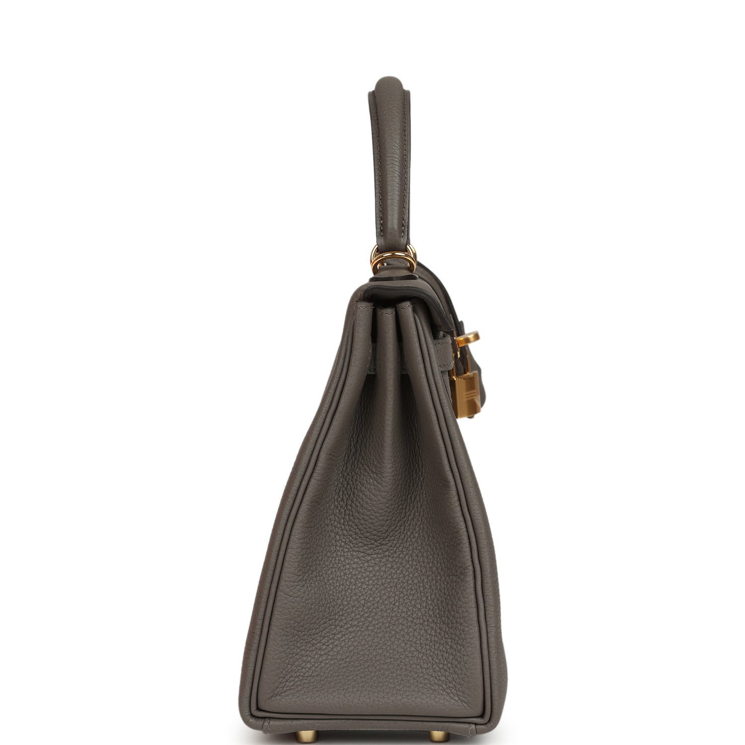 Kelly Retourne 25 Etain Togo Gold Hardware Bag