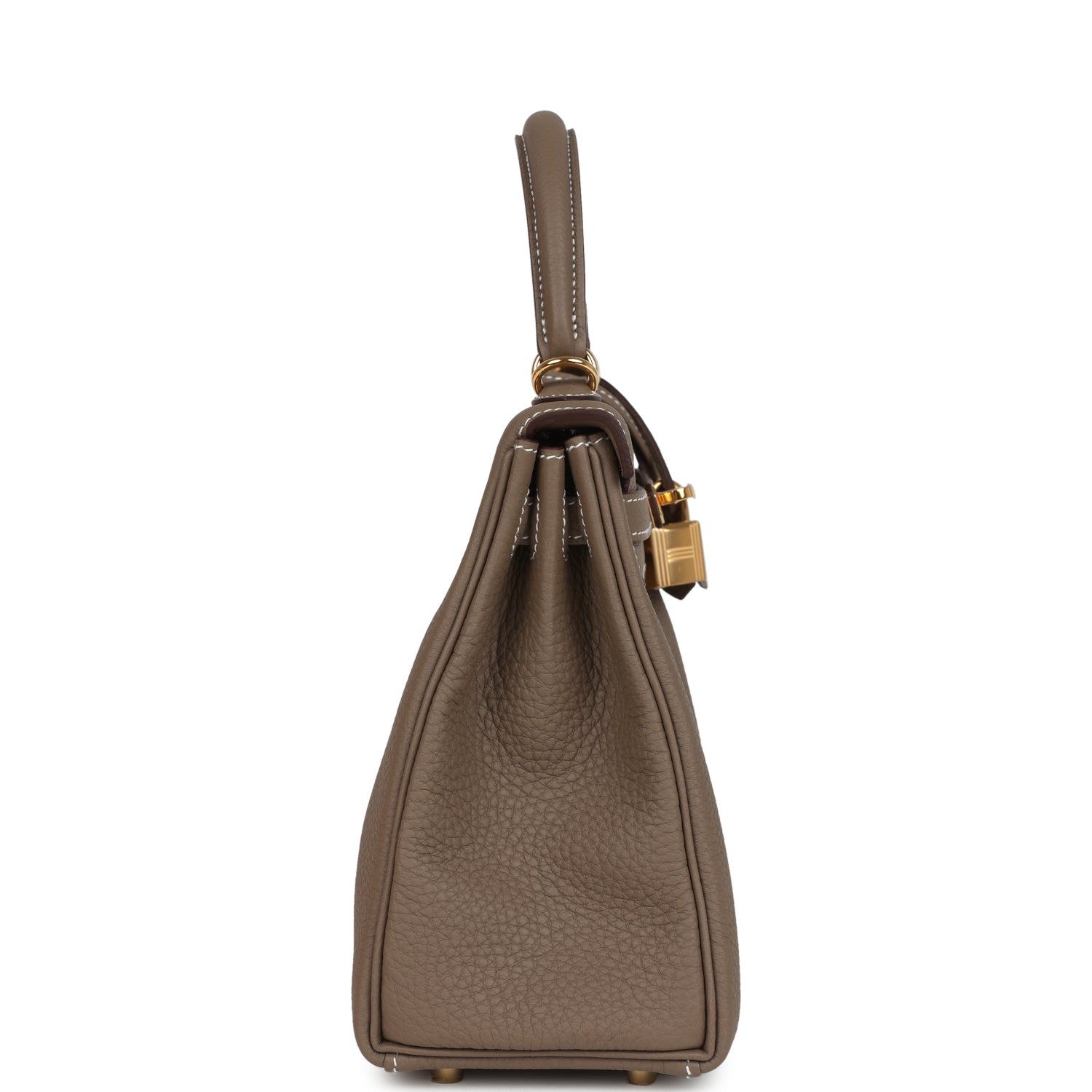 Kelly Retourne 25 Etoupe Togo Gold Hardware Bag
