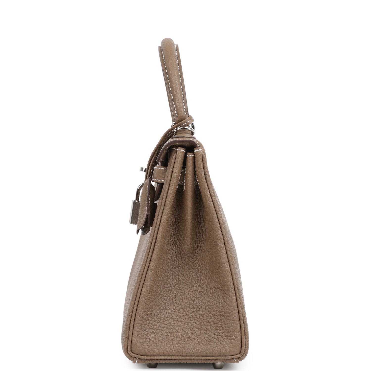 Kelly Retourne 25 Etoupe Togo Palladium Hardware Bag