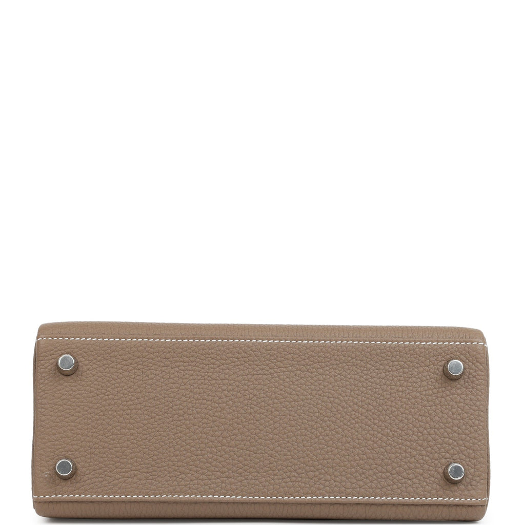 Kelly Retourne 25 Etoupe Togo Palladium Hardware Bag