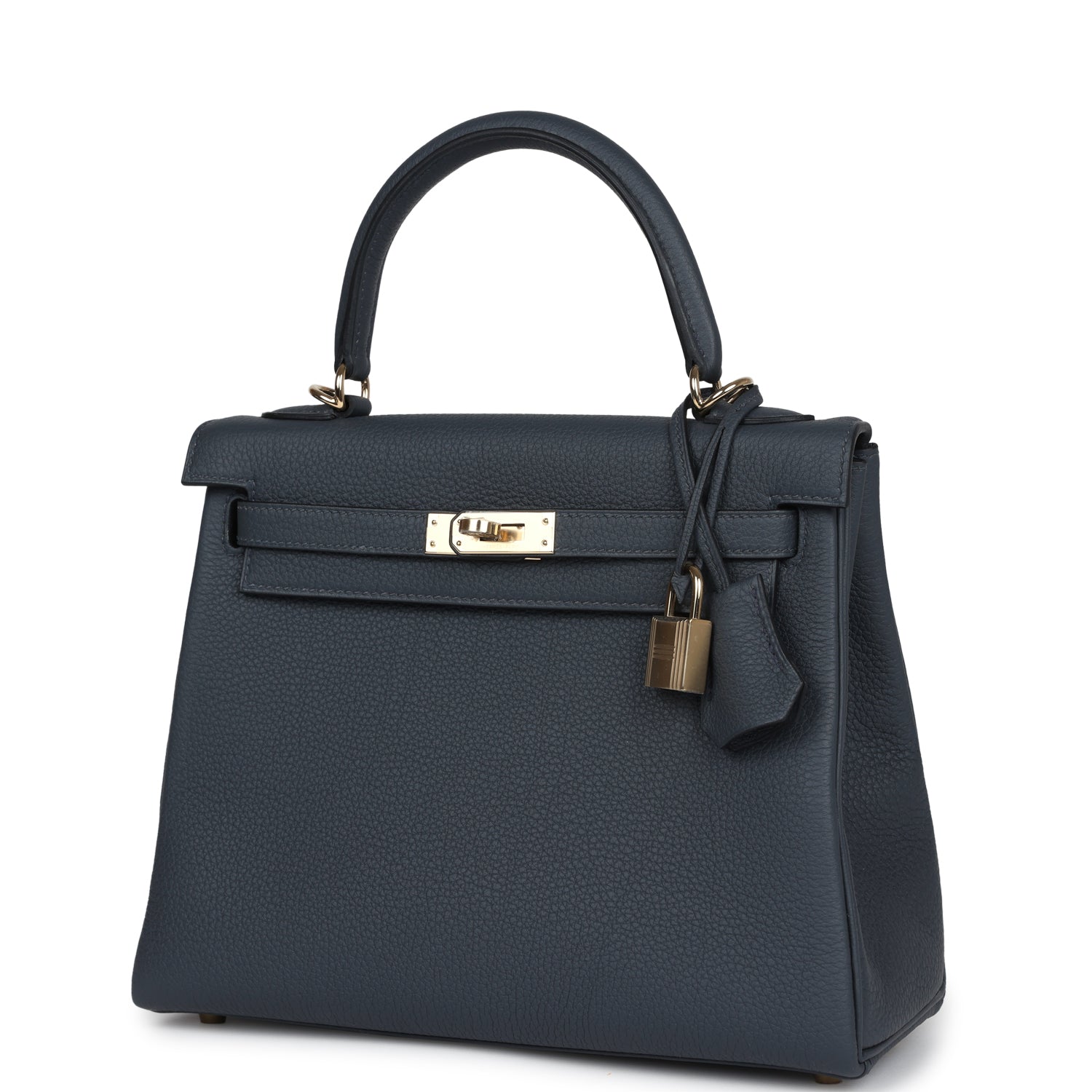 Kelly Retourne 25 Gris Misty Togo Permabrass Hardware Bag