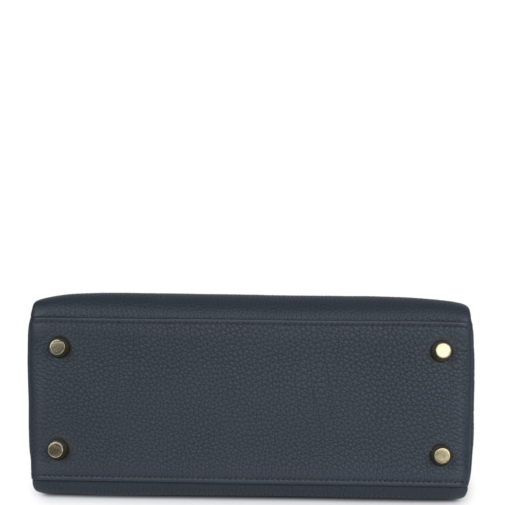 Kelly Retourne 25 Gris Misty Togo Permabrass Hardware Bag