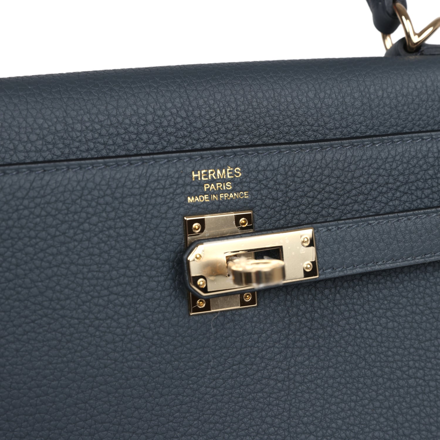 Kelly Retourne 25 Gris Misty Togo Permabrass Hardware Bag
