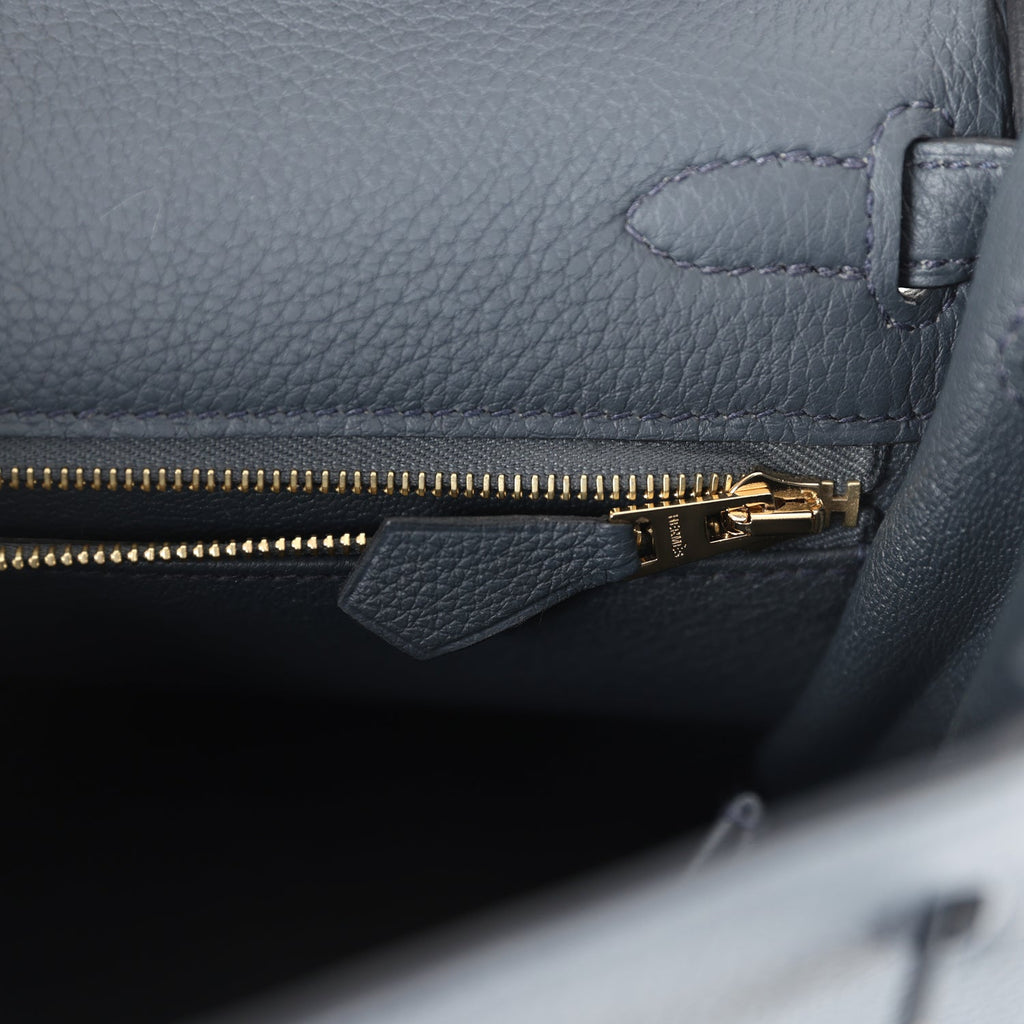 Kelly Retourne 25 Gris Misty Togo Permabrass Hardware Bag