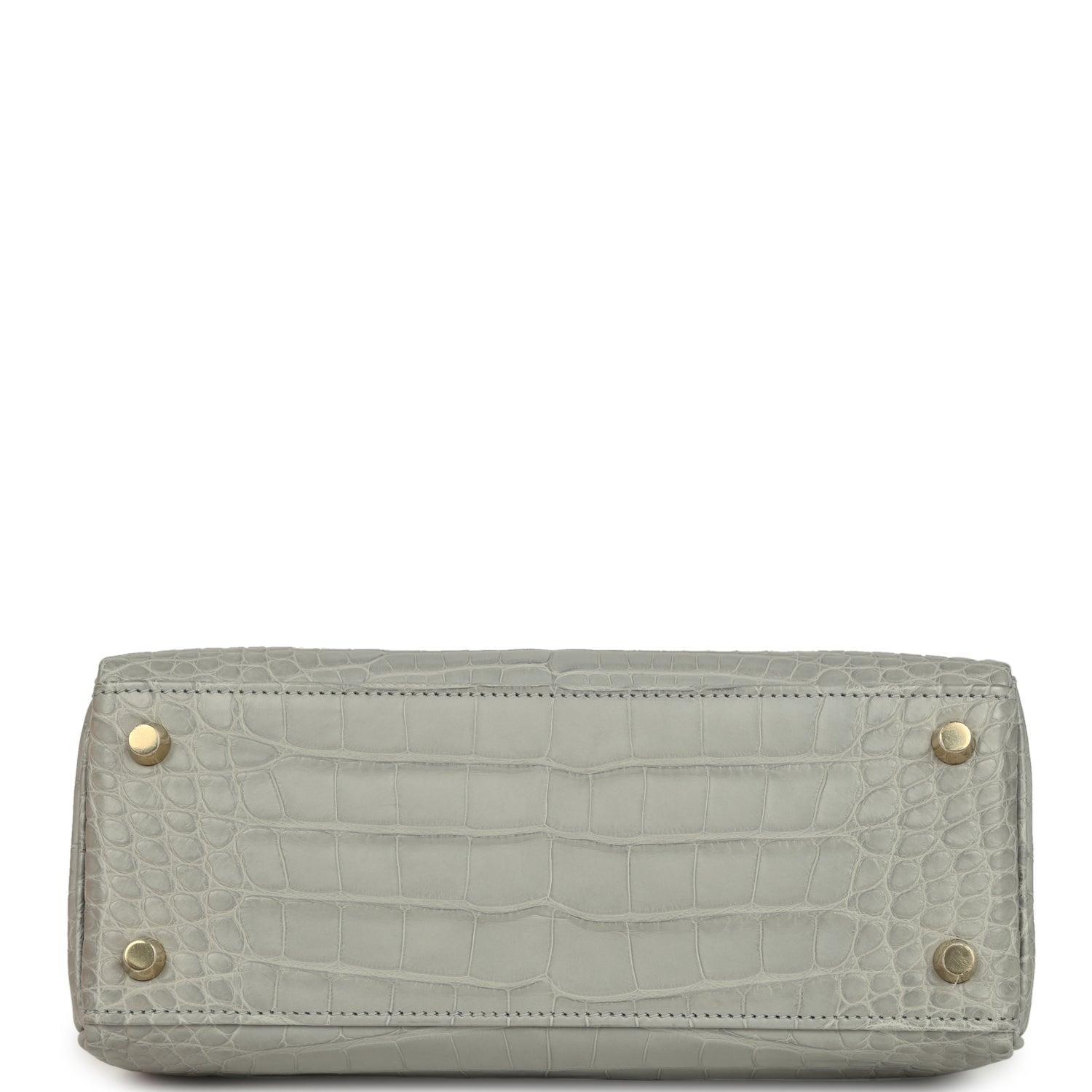 Kelly Retourne 25 Gris Perle Matte Alligator Gold Hardware Bag