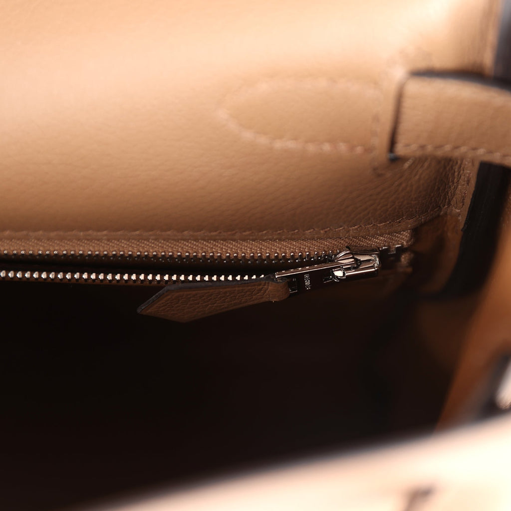 Kelly Retourne 28 Alezan Evercolor Palladium Hardware Bag
