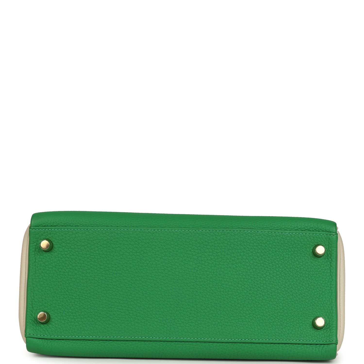 Kelly Retourne 28 Bambou and Craie Togo Brushed Gold Hardware Bag