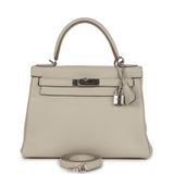 Kelly Retourne 28 Beton Clemence Palladium Hardware Bag