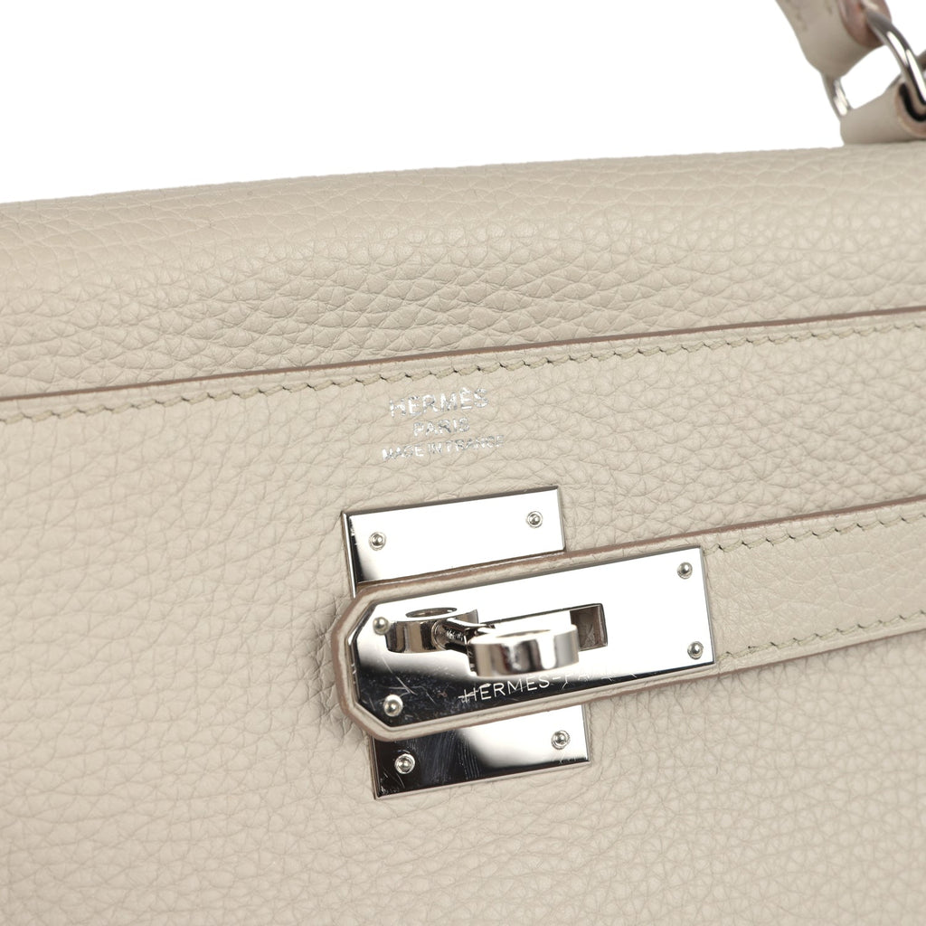Kelly Retourne 28 Beton Clemence Palladium Hardware Bag