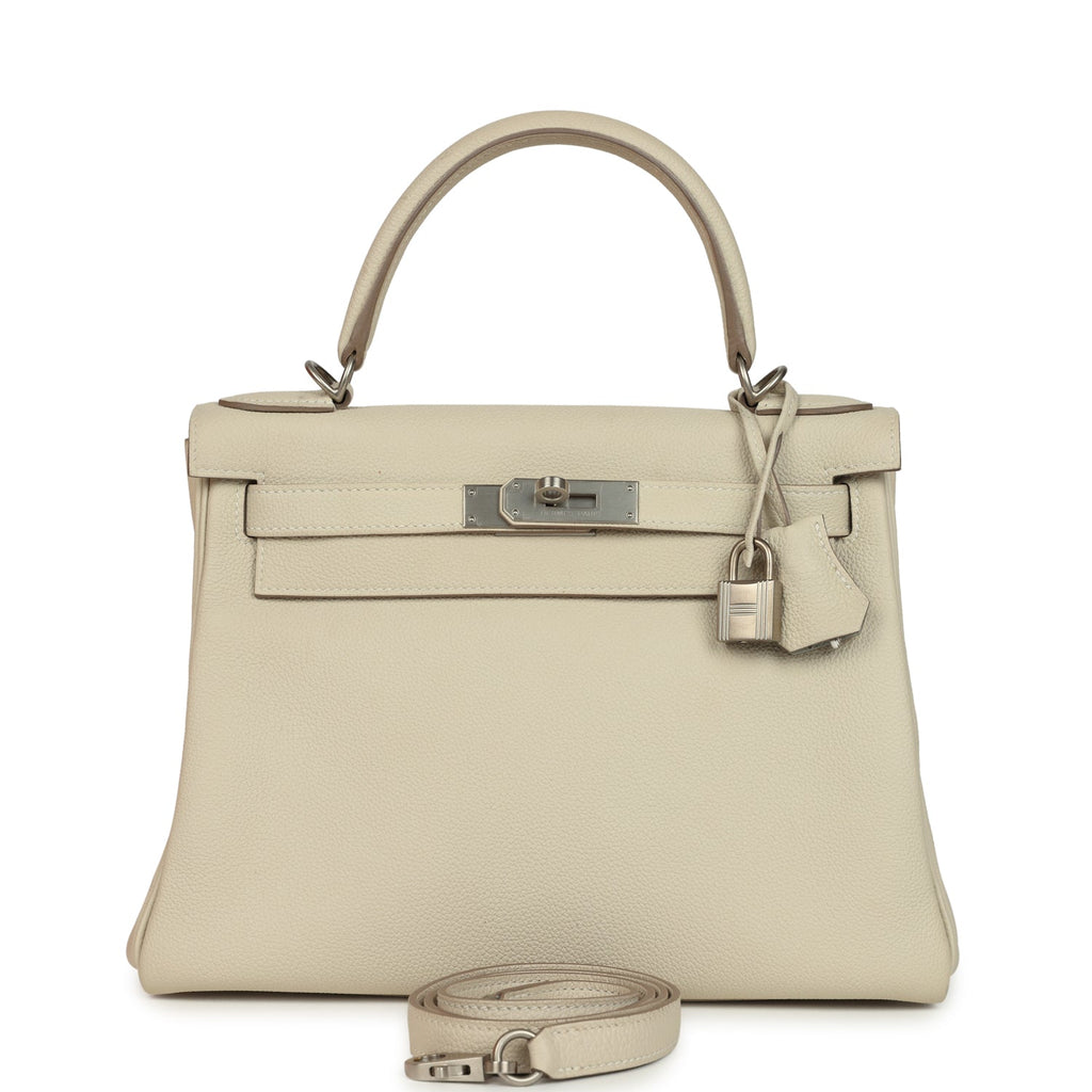 Kelly Retourne 28 Beton Verso Togo Brushed Palladium Hardware Bag