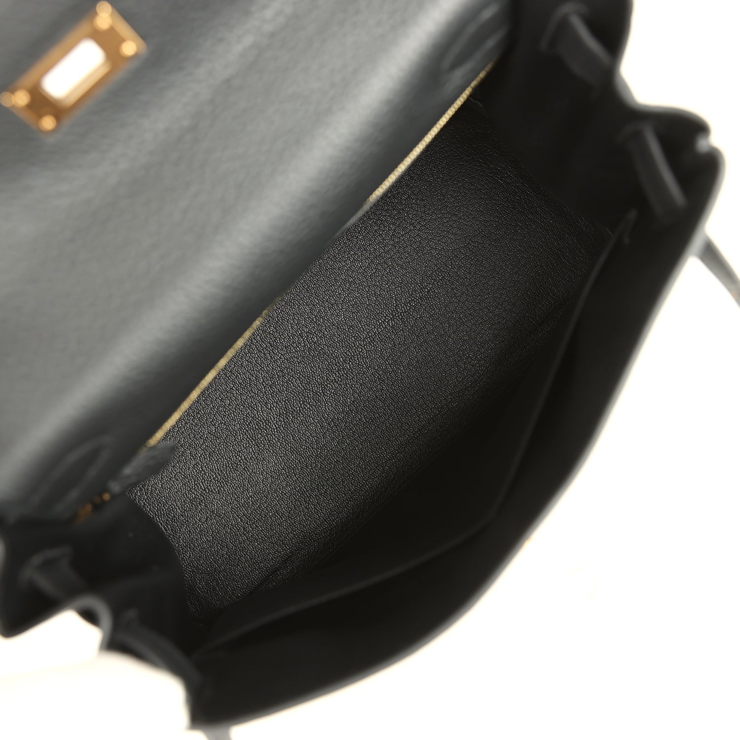 Kelly Retourne 28 Black Clemence Gold Hardware Bag