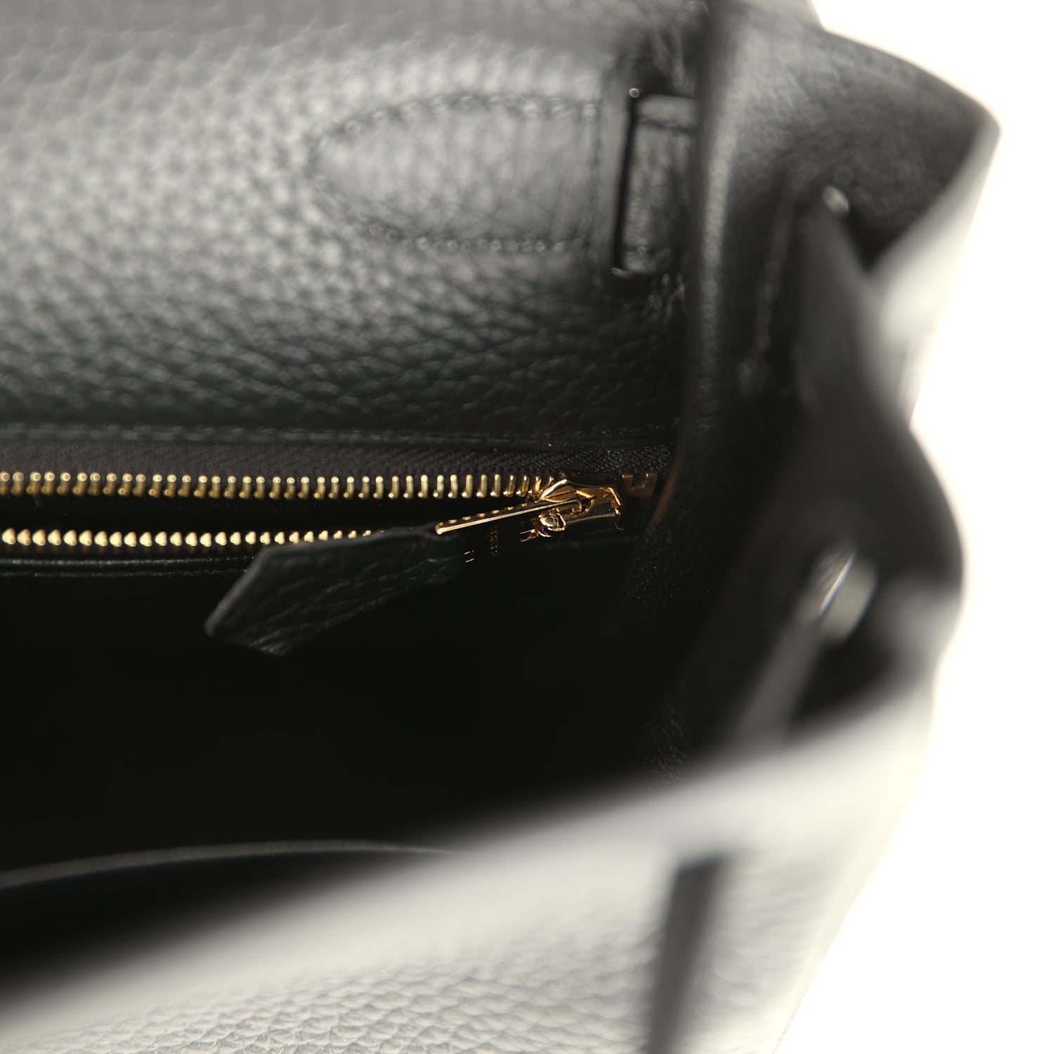 Kelly Retourne 28 Black Clemence Gold Hardware Bag