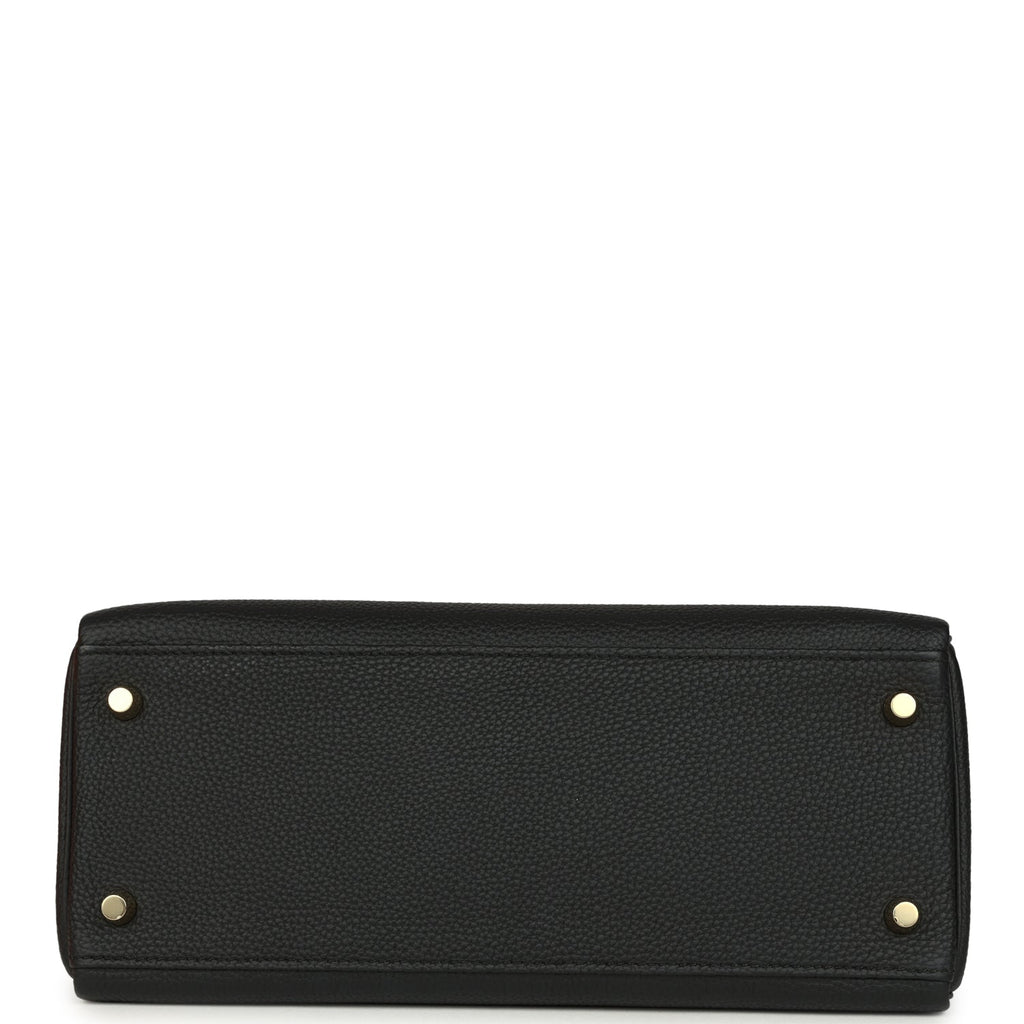 Kelly Retourne 28 Black Togo Gold Hardware Bag