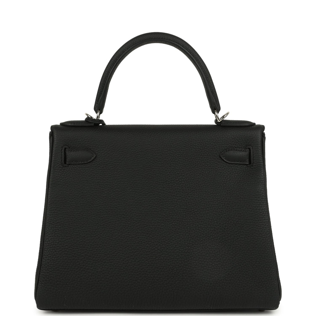 Kelly Retourne 28 Black Togo Palladium Hardware Bag