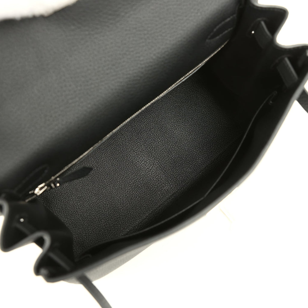 Kelly Retourne 28 Black Togo Palladium Hardware Bag