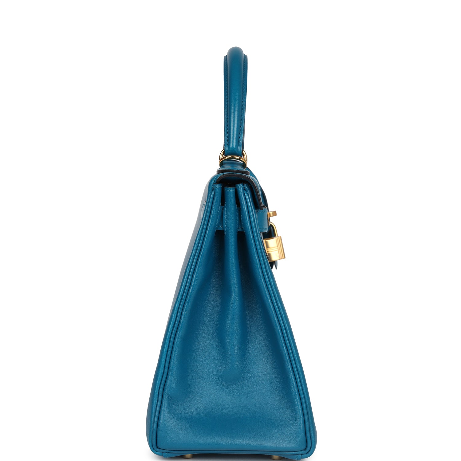 Kelly Retourne 28 Bleu Izmir Tadelakt Gold Hardware Bag