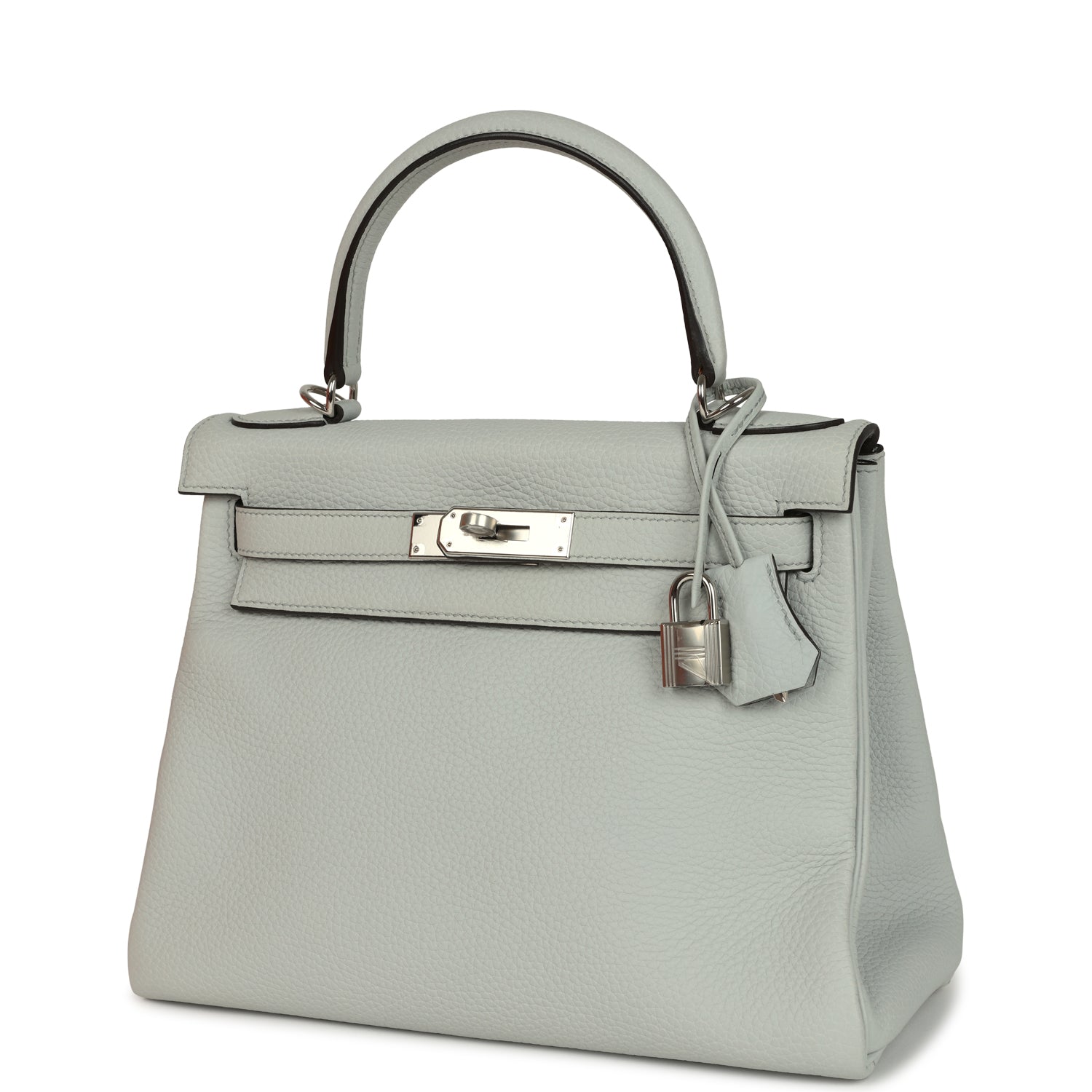 Kelly Retourne 28 Bleu Pale Clemence Palladium Hardware Bag