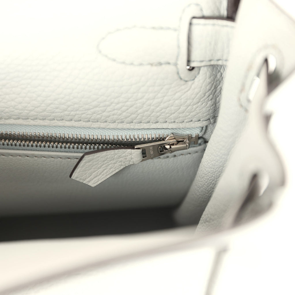 Kelly Retourne 28 Bleu Pale Clemence Palladium Hardware Bag