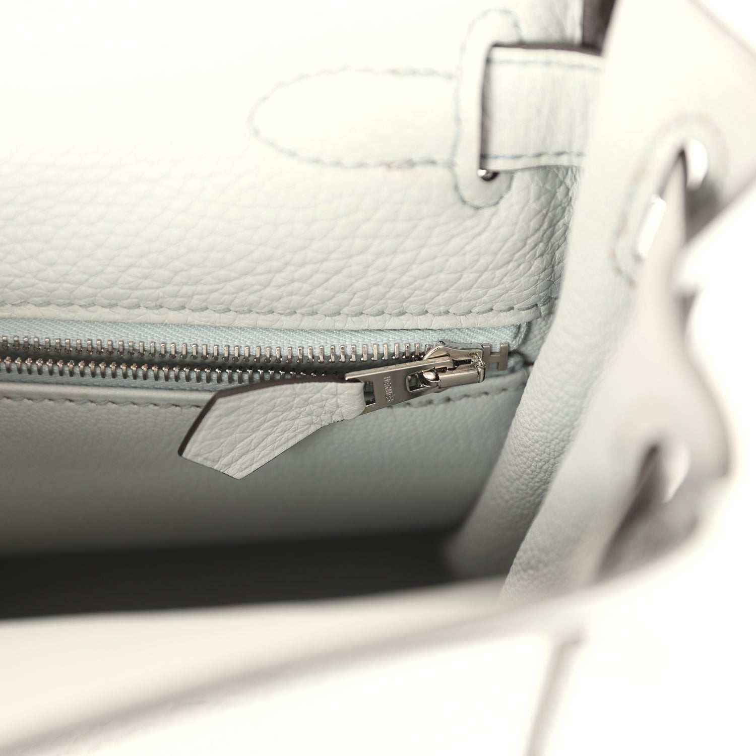 Kelly Retourne 28 Bleu Pale Clemence Palladium Hardware Bag