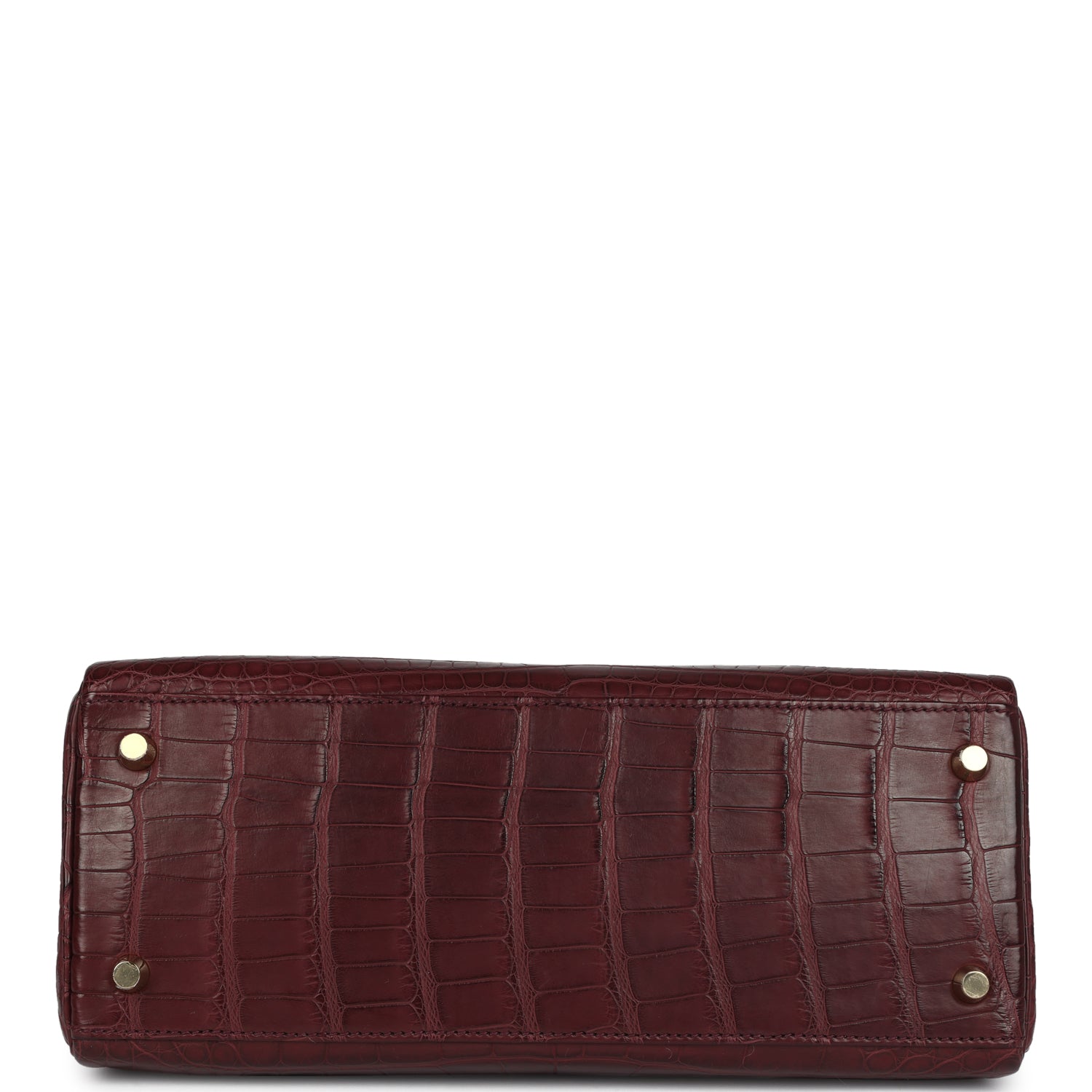 Kelly Retourne 28 Bordeaux Matte Alligator Gold Hardware Bag