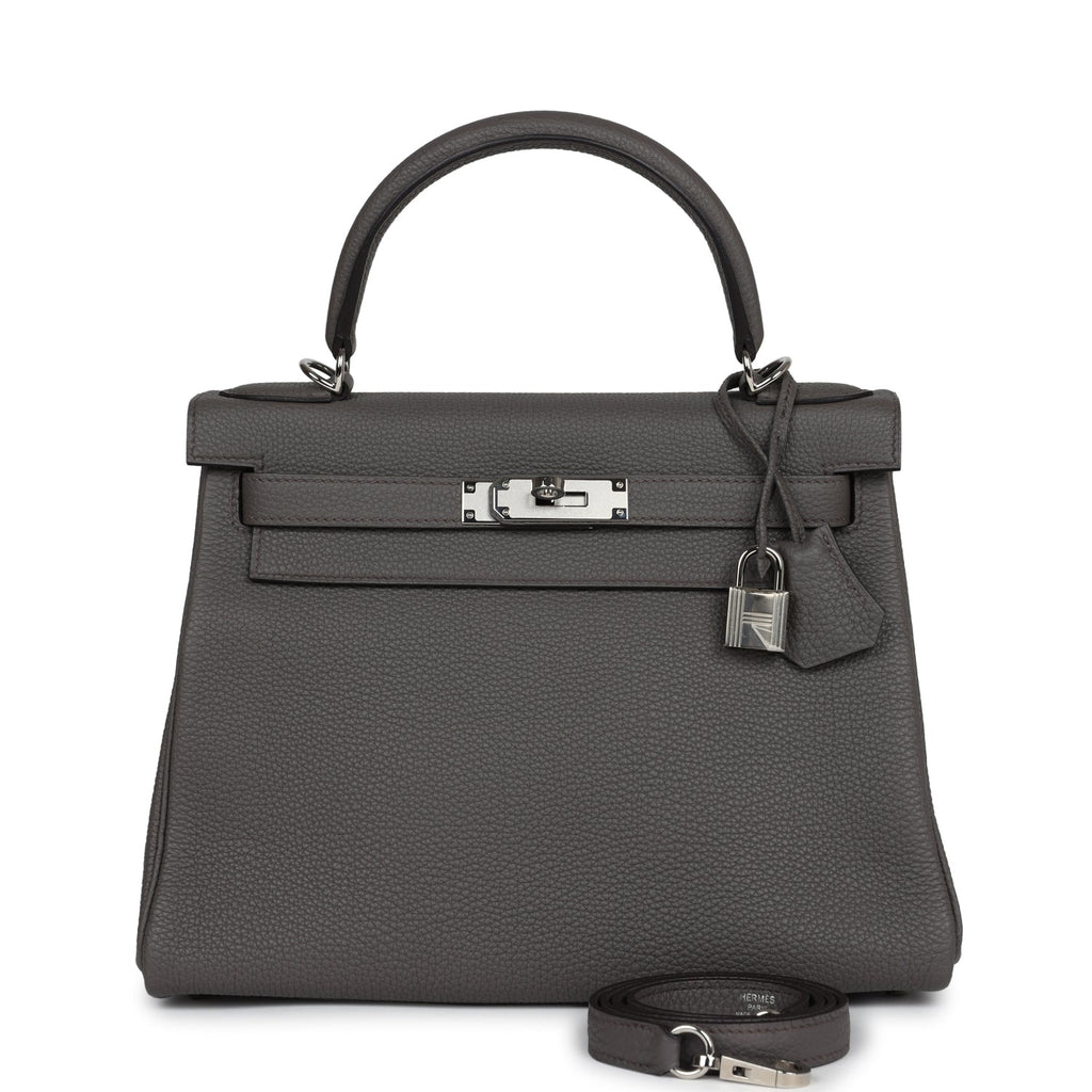 Kelly Retourne 28 Etain Togo Palladium Hardware Bag
