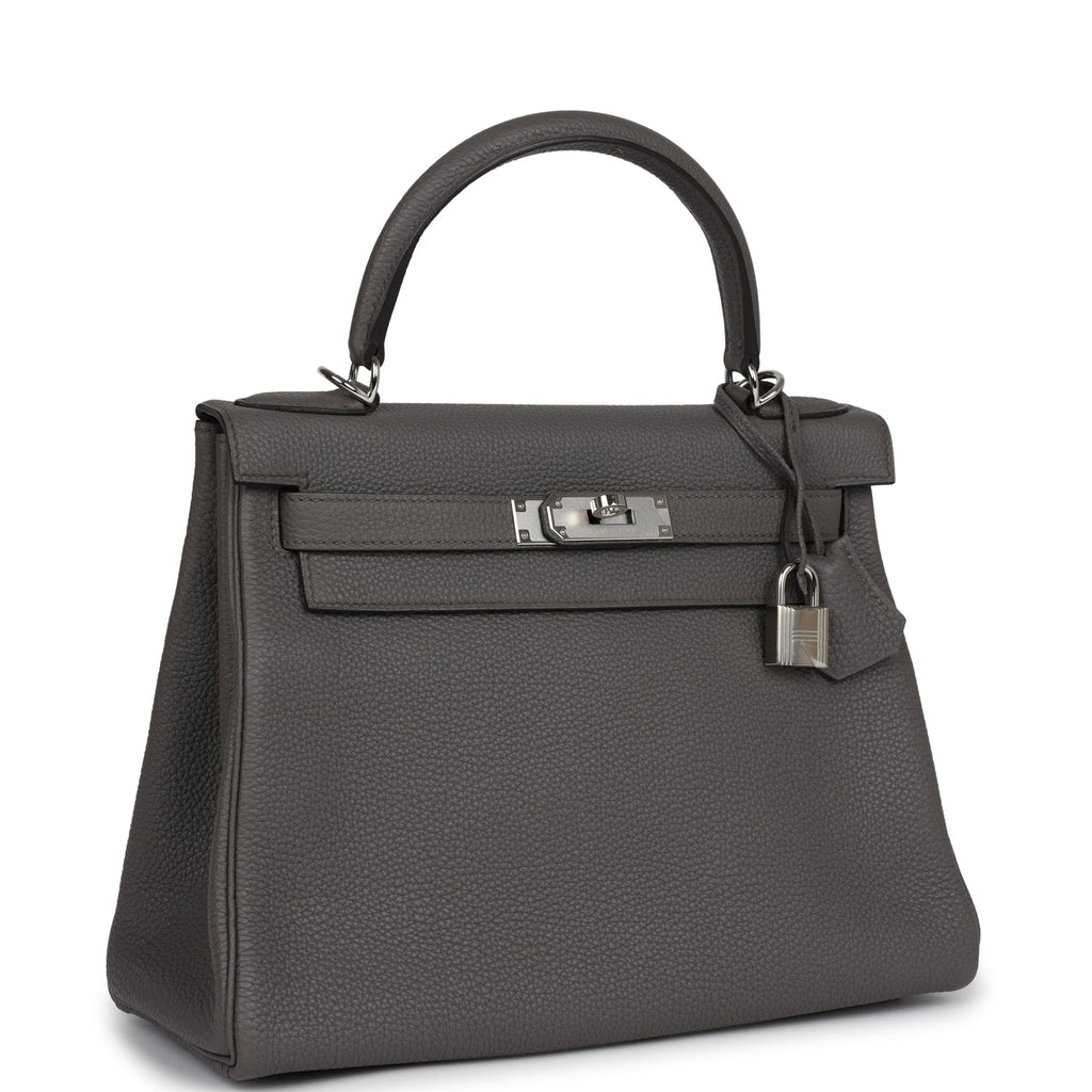 Kelly Retourne 28 Etain Togo Palladium Hardware Bag