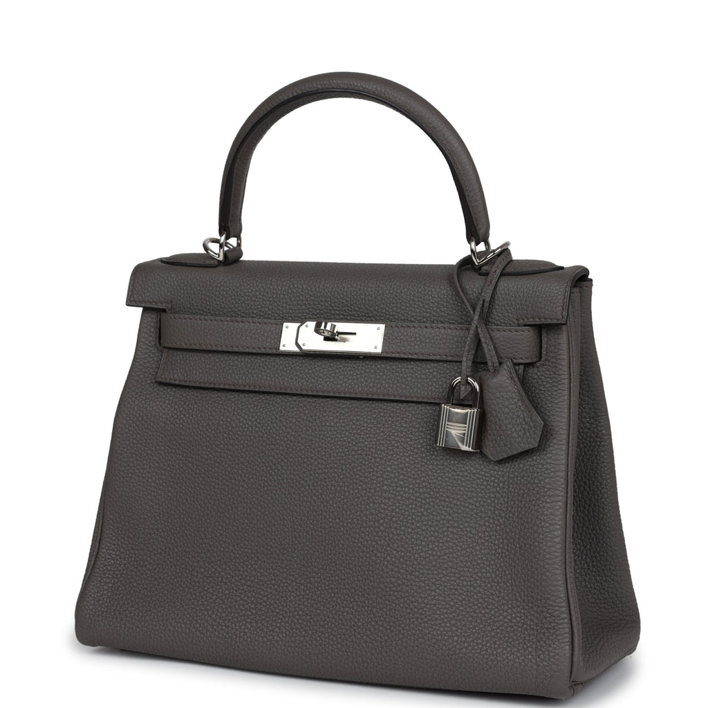 Kelly Retourne 28 Etain Togo Palladium Hardware Bag
