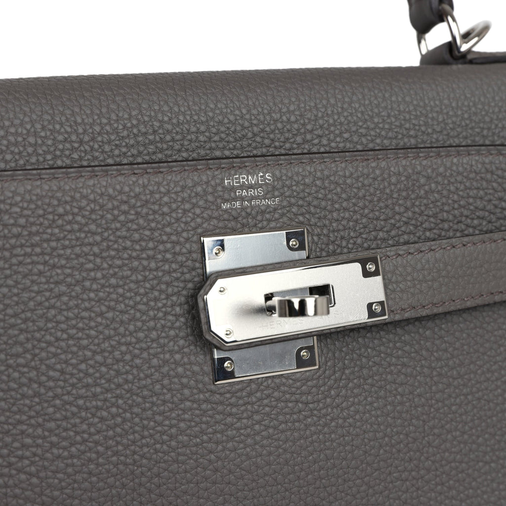 Kelly Retourne 28 Etain Togo Palladium Hardware Bag