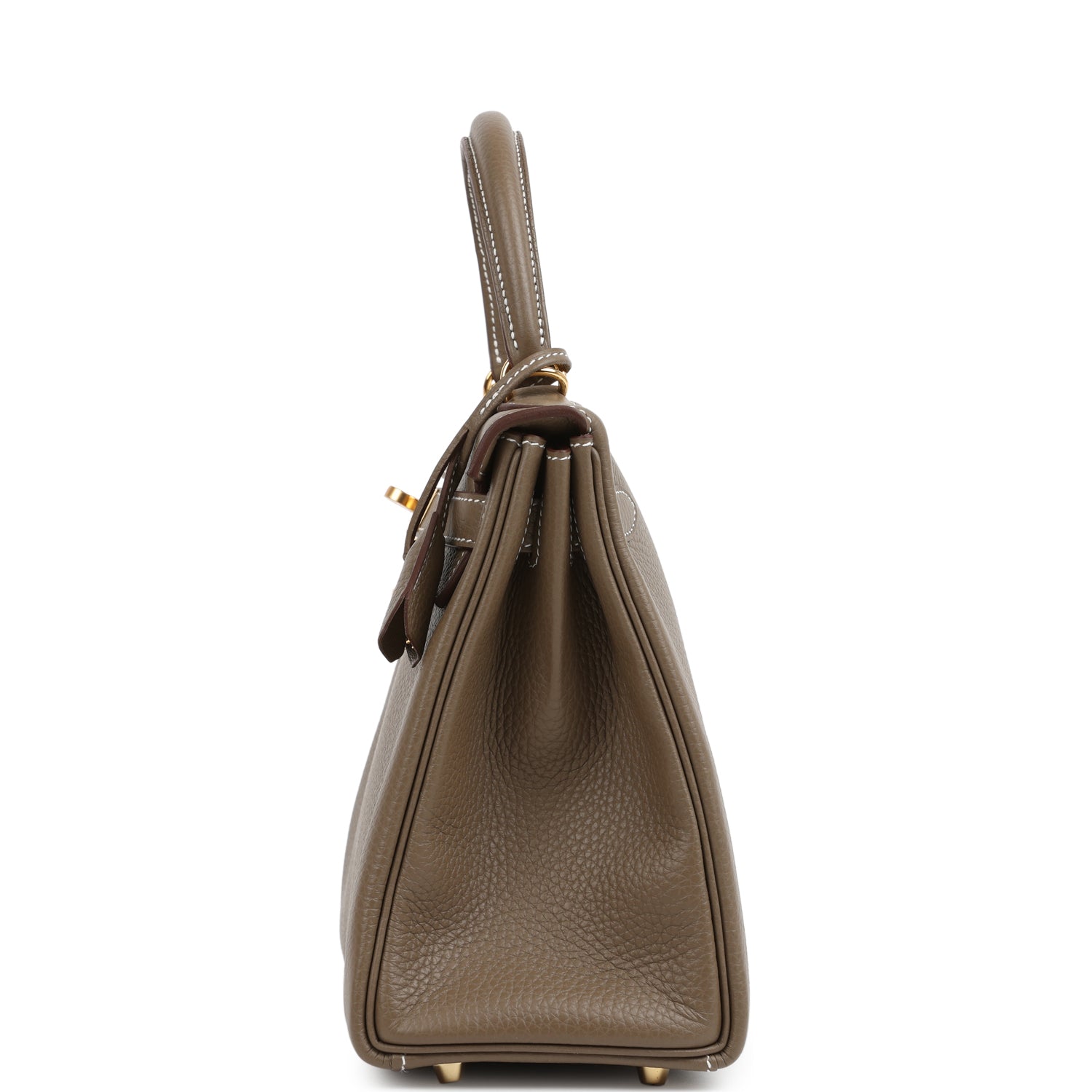 Kelly Retourne 28 Etoupe Clemence Gold Hardware Bag