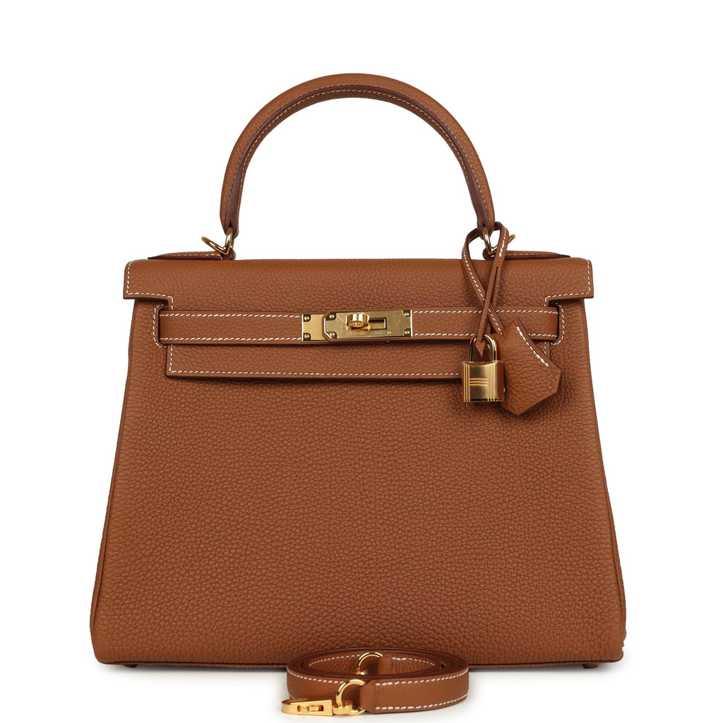 Kelly Retourne 28 Gold Togo Gold Hardware Bag