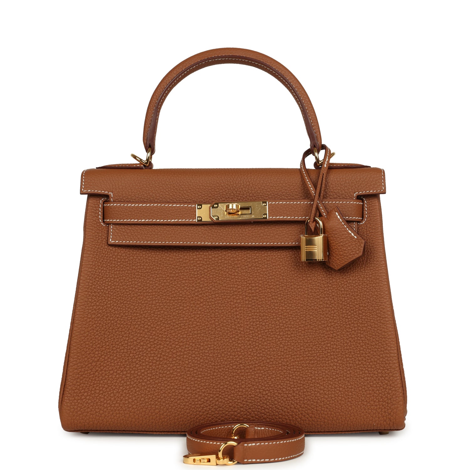 Kelly Retourne 28 Gold Togo Gold Hardware Bag