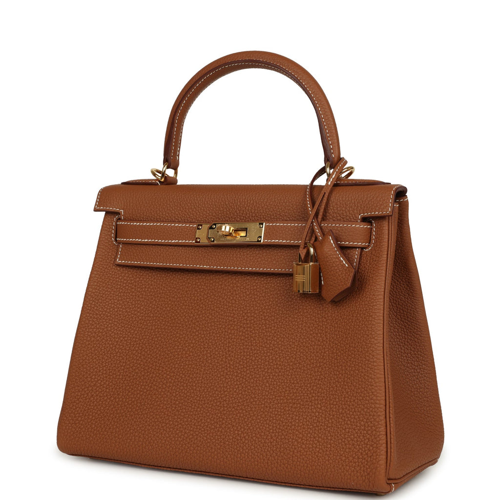 Kelly Retourne 28 Gold Togo Gold Hardware Bag