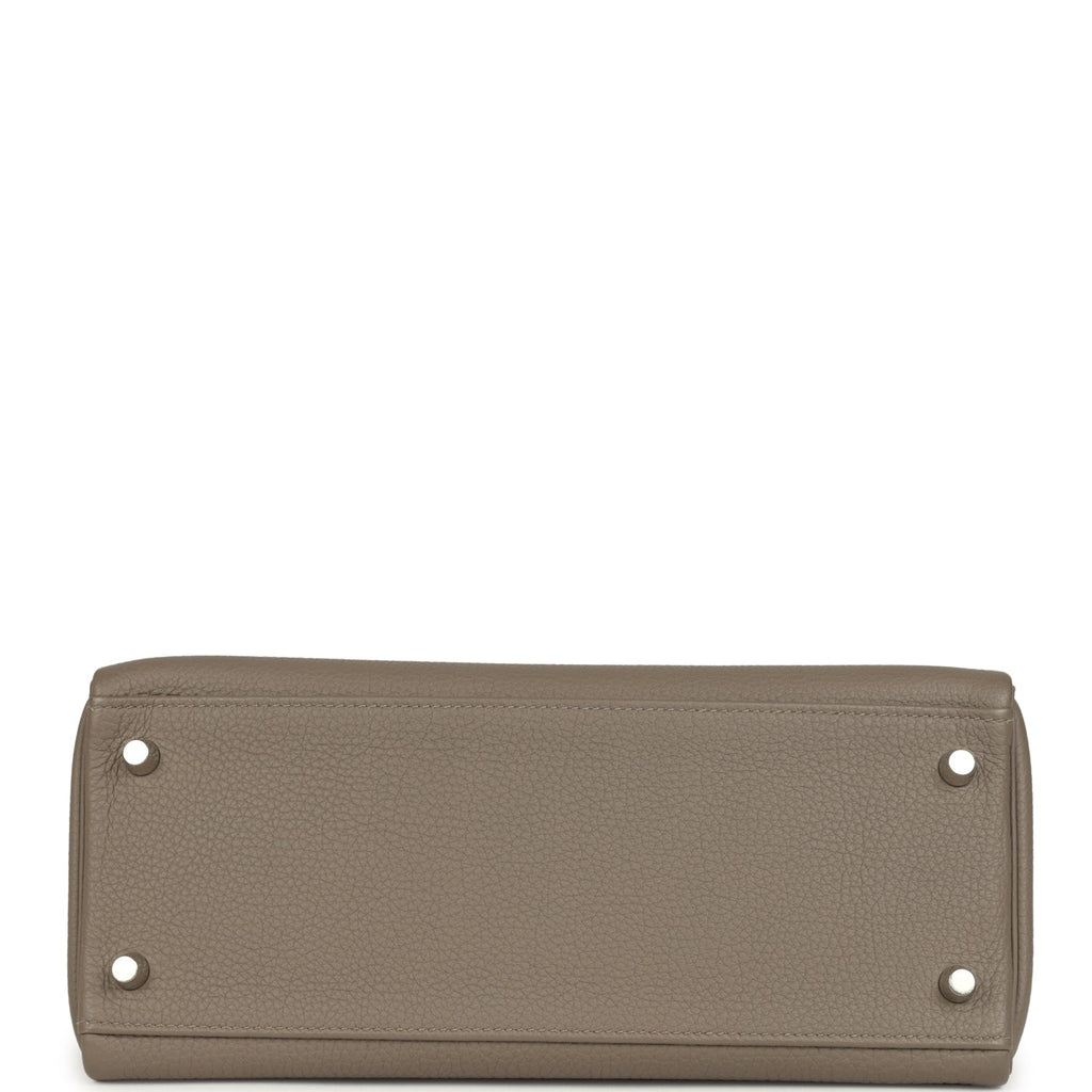 Kelly Retourne 28 Gris Asphalt Togo Palladium Hardware Bag
