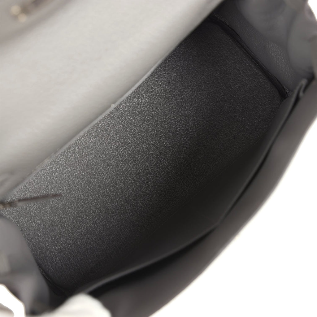 Kelly Retourne 28 Gris Meyer Clemence Palladium Hardware Bag