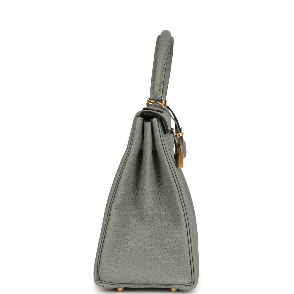 Kelly Retourne 28 Gris Mouette Togo Gold Hardware Bag