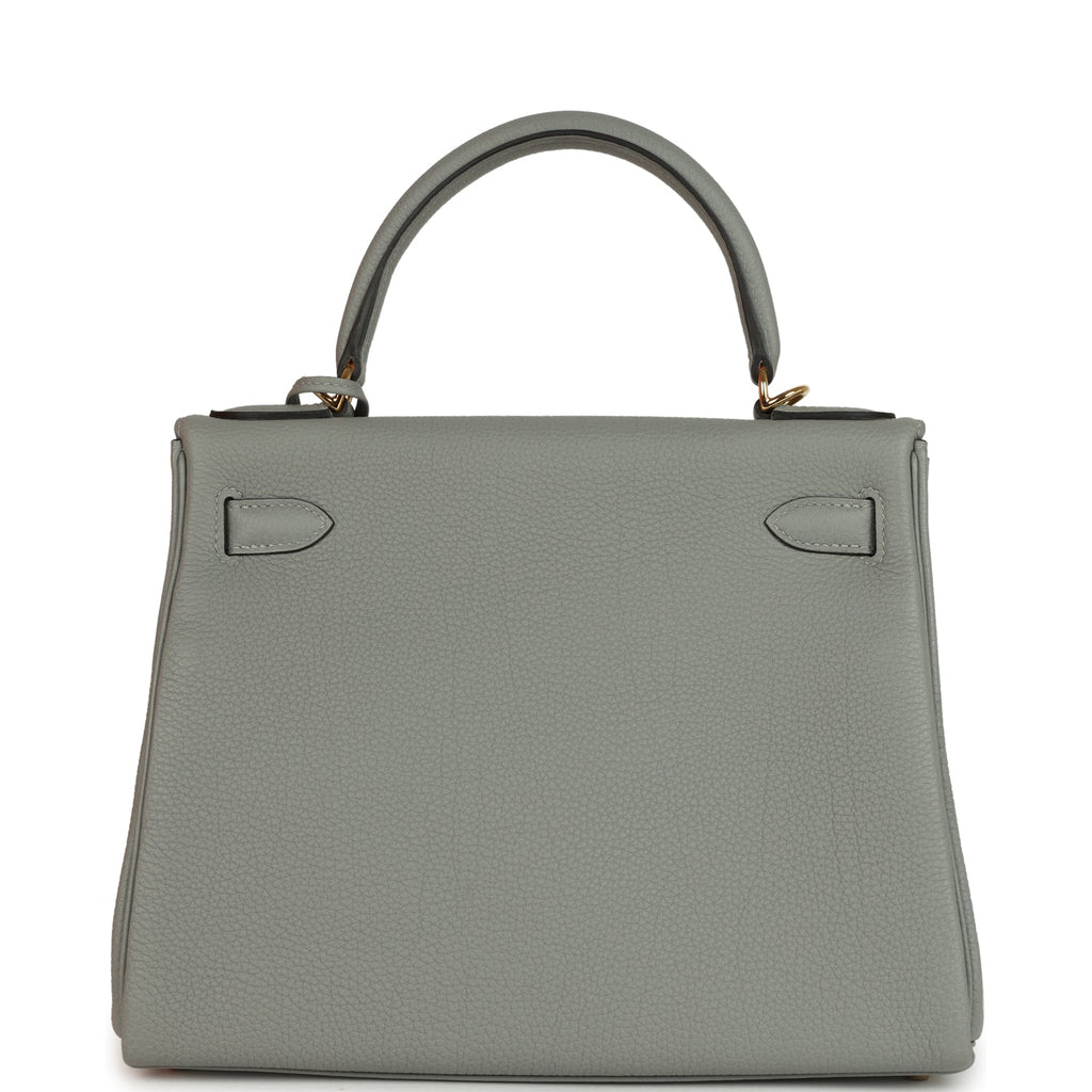 Kelly Retourne 28 Gris Mouette Togo Gold Hardware Bag