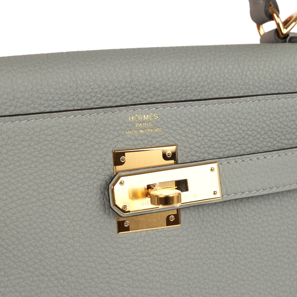 Kelly Retourne 28 Gris Mouette Togo Gold Hardware Bag