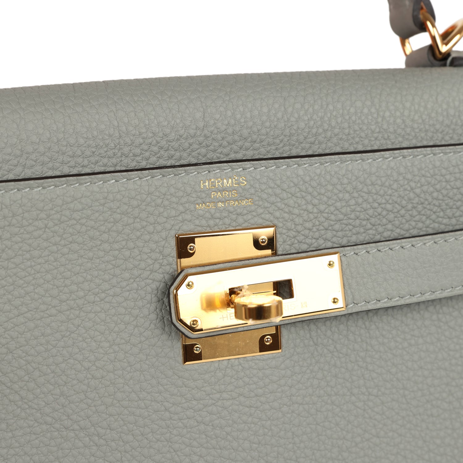 Kelly Retourne 28 Gris Mouette Togo Gold Hardware Bag
