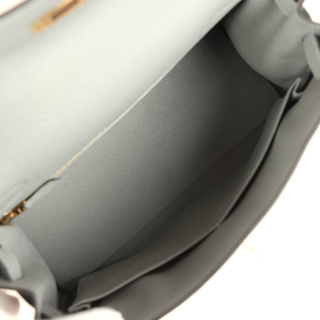 Kelly Retourne 28 Gris Mouette Togo Gold Hardware Bag