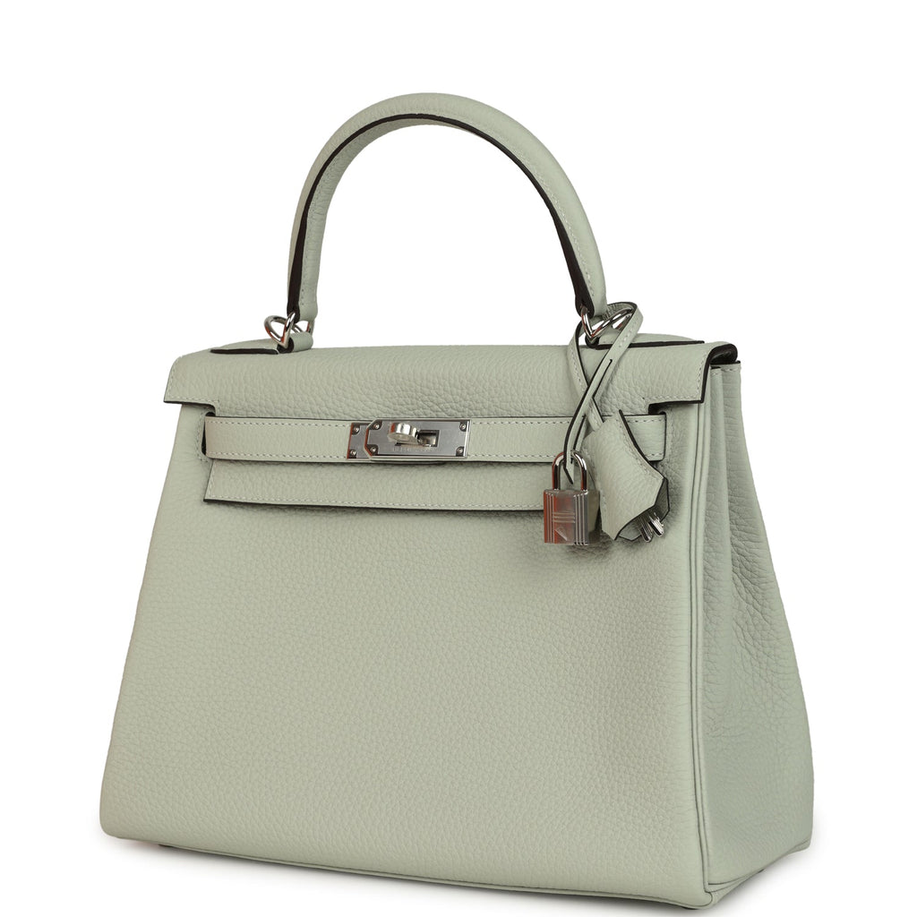 Kelly Retourne 28 Gris Neve Clemence Palladium Hardware Bag