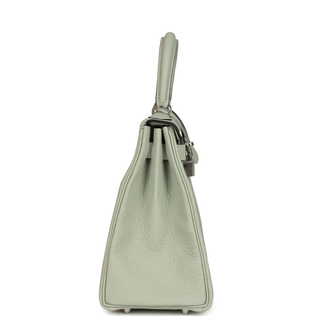 Kelly Retourne 28 Gris Neve Clemence Palladium Hardware Bag