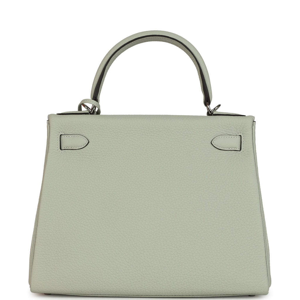 Kelly Retourne 28 Gris Neve Clemence Palladium Hardware Bag