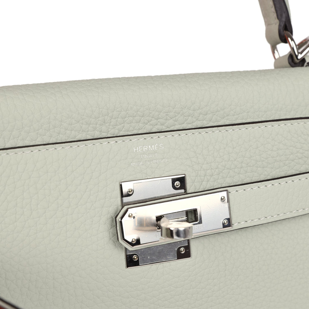 Kelly Retourne 28 Gris Neve Clemence Palladium Hardware Bag